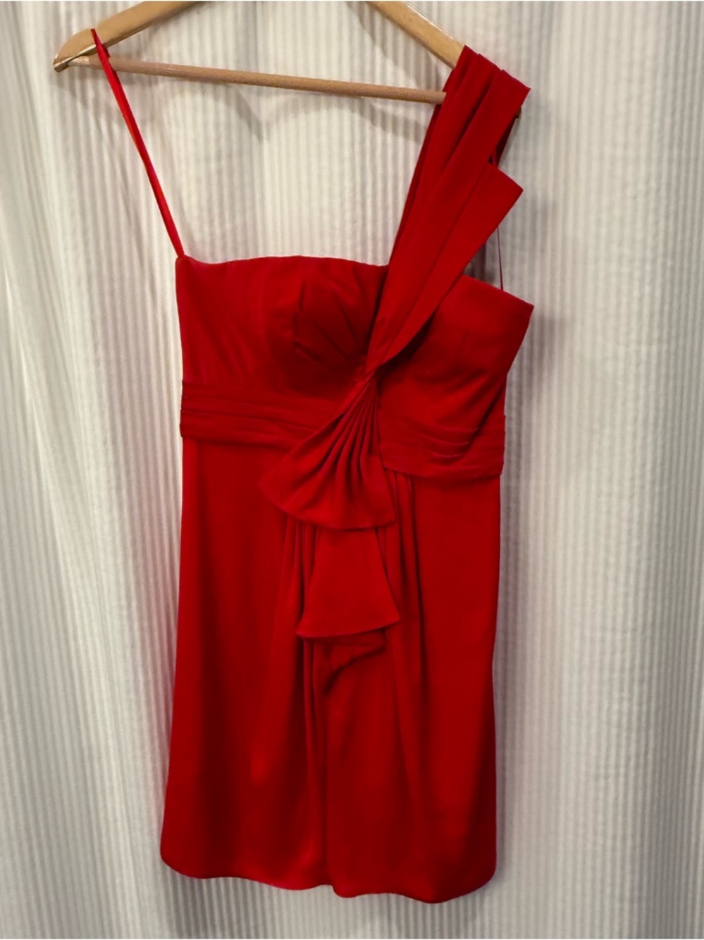 BCBGMaxazria Red One-Shoulder Ruffle Dress - size 4